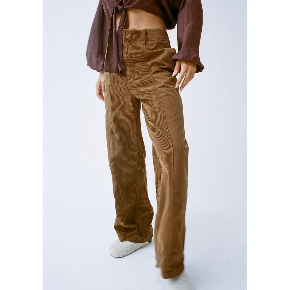 Urban Outfitters BDG Corduroy Marcel Cotton Trouser Pant Brown 24 Baggy Fall